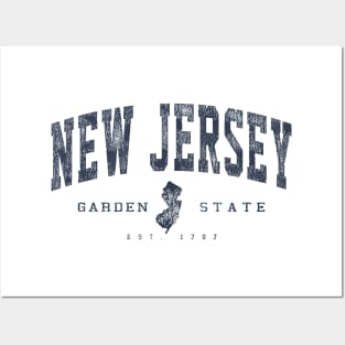 New Jersey Vintage Distressed Retro Print Posters and Art